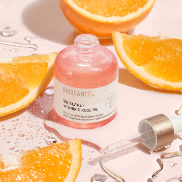 BIOSSANCE - Масло для лица с витамином С, розой и скваланом - SQUALANE AND VITAMIN C ROSE OIL, 30 мл